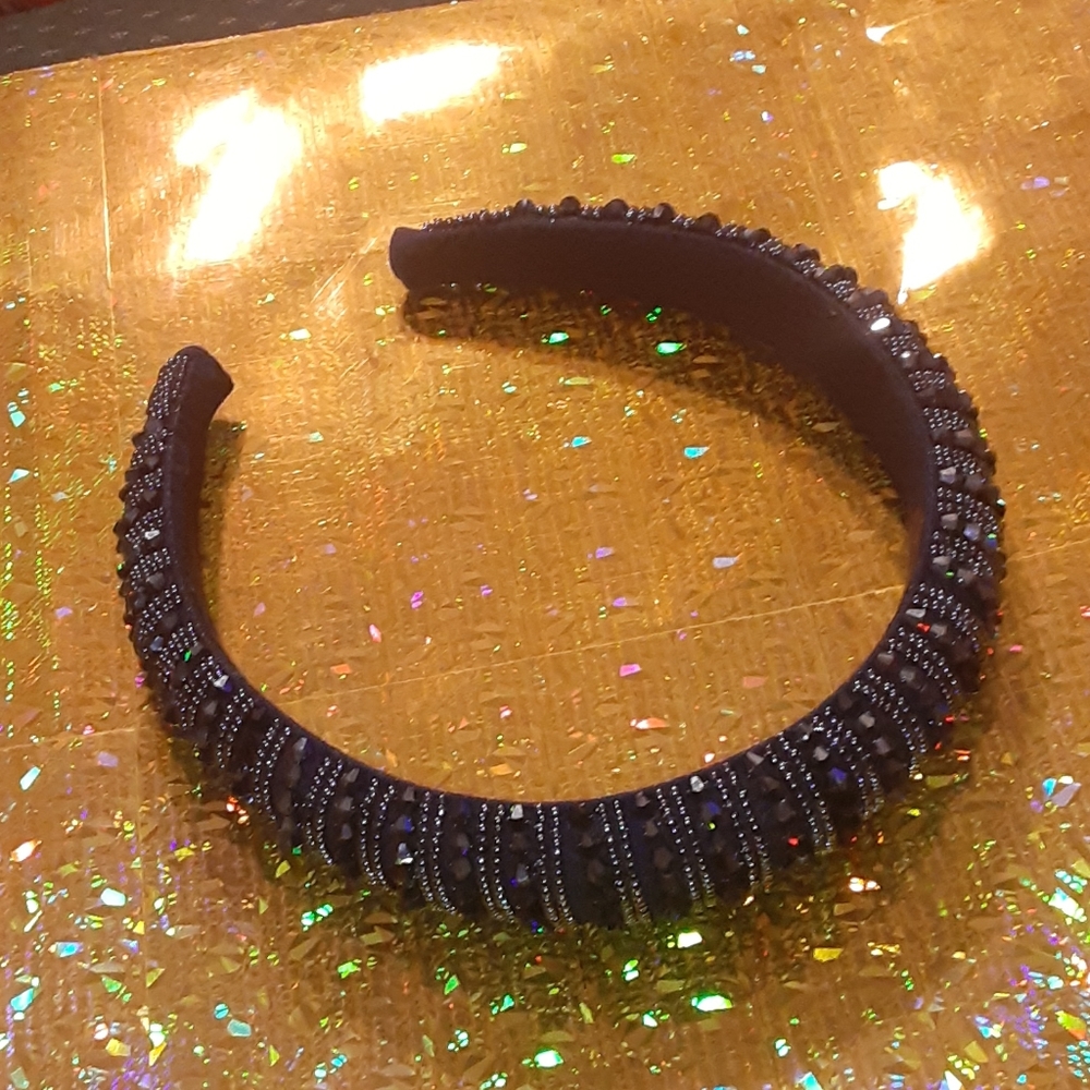Navy blue beaded headbands